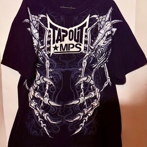 Tapout MPS Black Skeleton Claw MMA Graphic Tee L